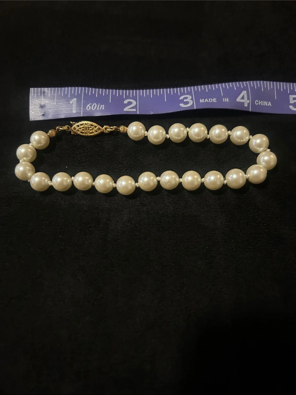 Classic Pearl Necklace with Gold Clasp - Ivory Pearls